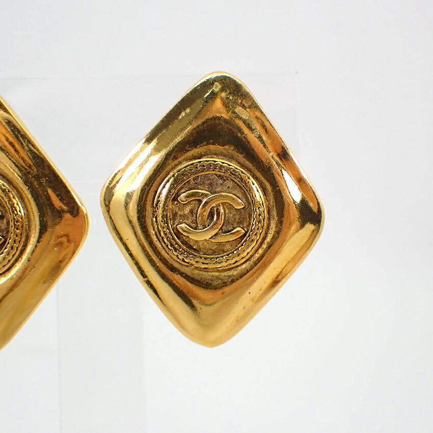 [Folosit] Cercei CHANEL 925 Vintage cu Logo Pătrat/g520-58