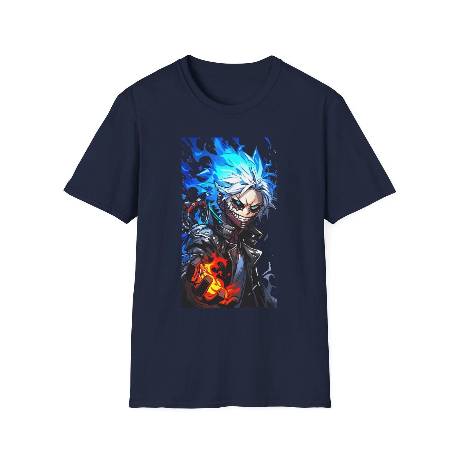 Anime Soft T-Shirt, Dabi Toya Todoroki 2, Unisex JL Anime Front Printed Tee 100