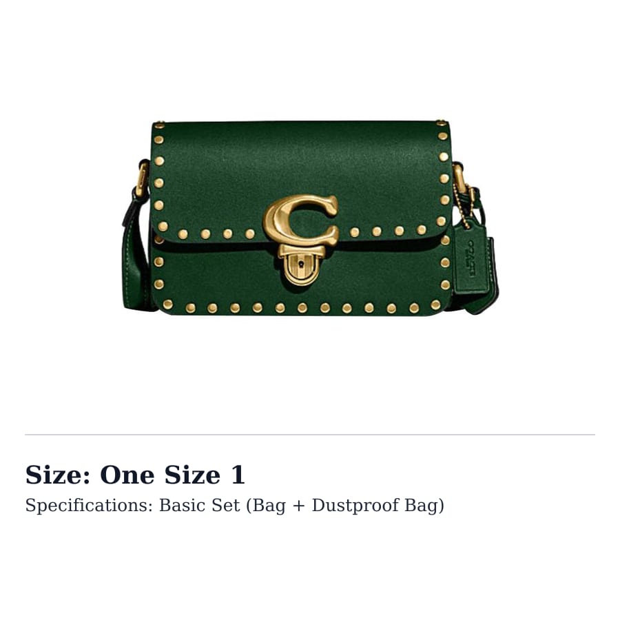 COACH Studio Cow Leather Crossbody Bag, Shoulder Bag Small Women's Green CC384-B4CZS