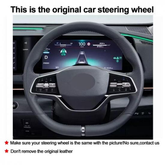 Hand Sewing Stitching Car Steering Wheel Cover Wrap For Nissan Ariya