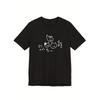 Cute Style Black Cartoon Cat Korean Text Print Short Sleeve T-Shirt Unisex Y2k Comfortable Couple Street Female Vintage Clothing