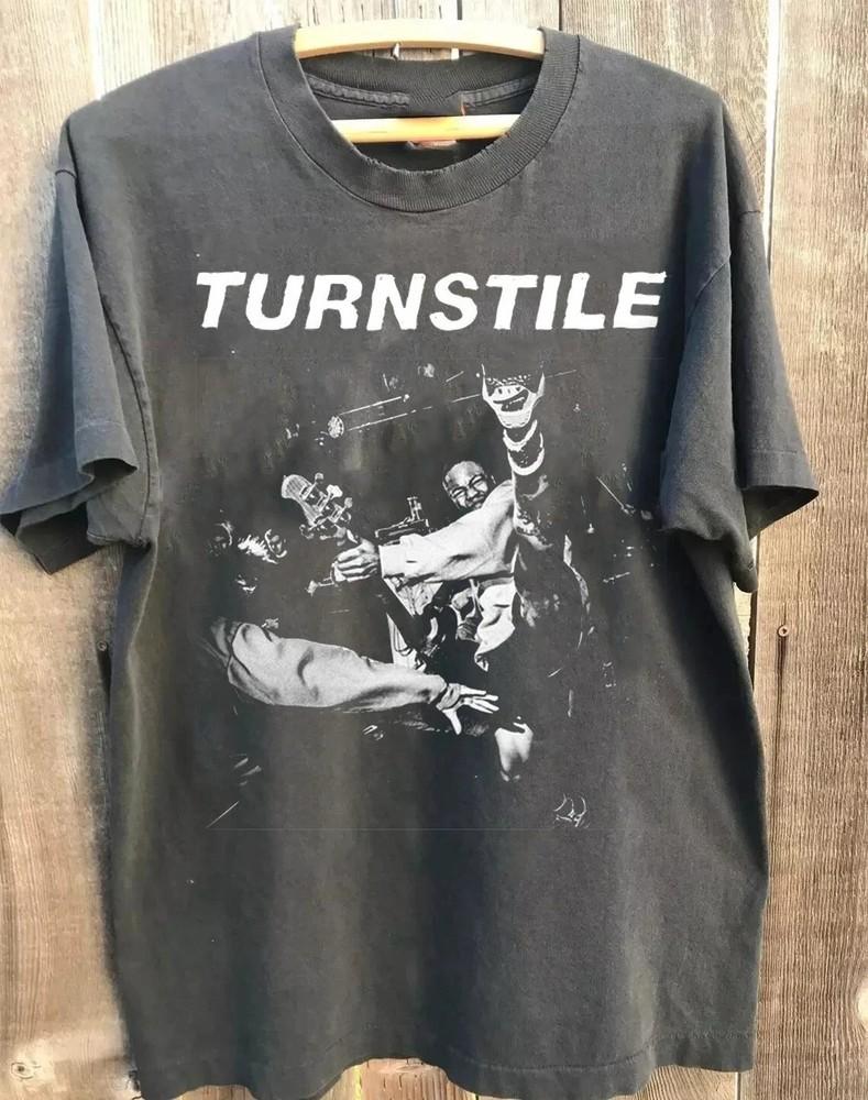 Vtg Turnstile Rock Band Poster Short Sleeve Classic Charcoal Color Shirt S5XL Unisex T-Shirt