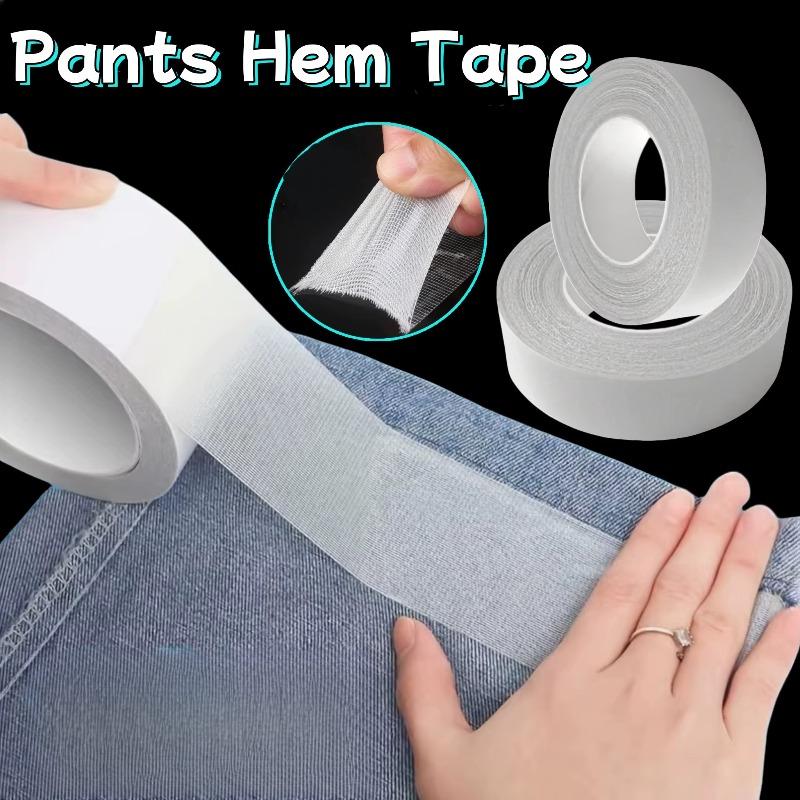 1Roll Melt Double Sided Tape Super Sticky Adhesive Clothing Fabric Seamless Seamless Iron Heating Household Repair of Various