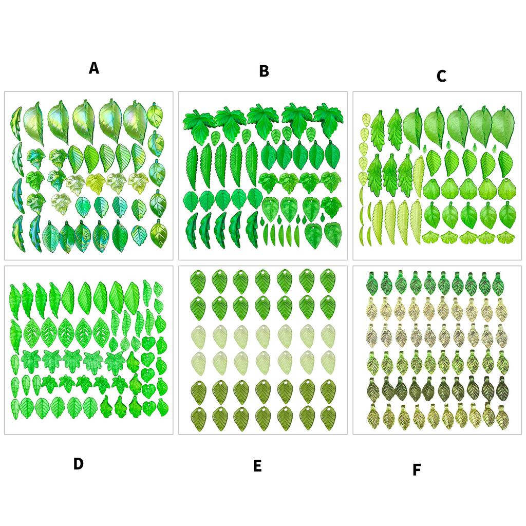 40/50/60 Buc. Farmece Delicate Acrilice Verzi Transparente în Formă de Frunză cu Găuri, Stiluri Variate pentru Accesorii DIY de Artizanat Bijuterii