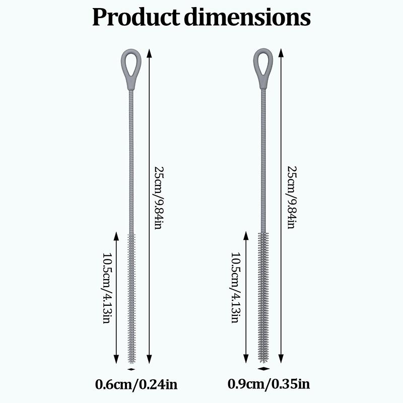 Silicone Straw Cleaner Brush, 2Pcs Straw Cleaner Brush Extra Long, Straw Brush Bristles Cleaner Brush For Cleaning Stanley