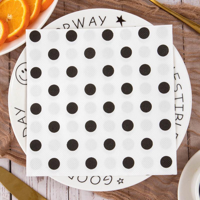 20Pcs/bag Polka Dot Printed Disposable Table Dinner Tissue Napkins Paper Restaurant Holiday Party Decoration