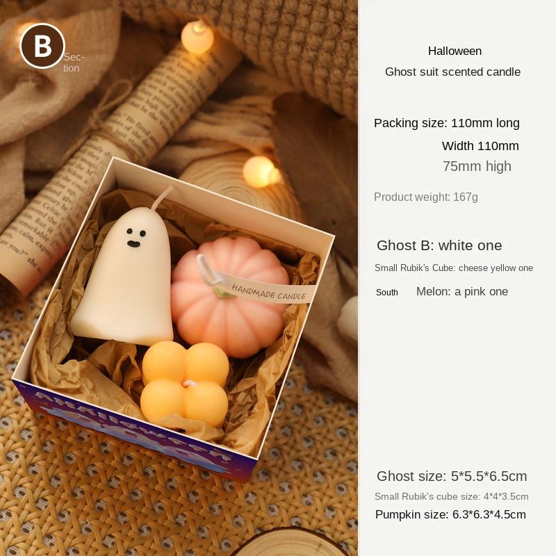 

Halloween Ghost Gift Box Set Holiday Gift Home Decoration Small Ornaments Souvenirs Atmosphere Aromatherapy Candles Gift