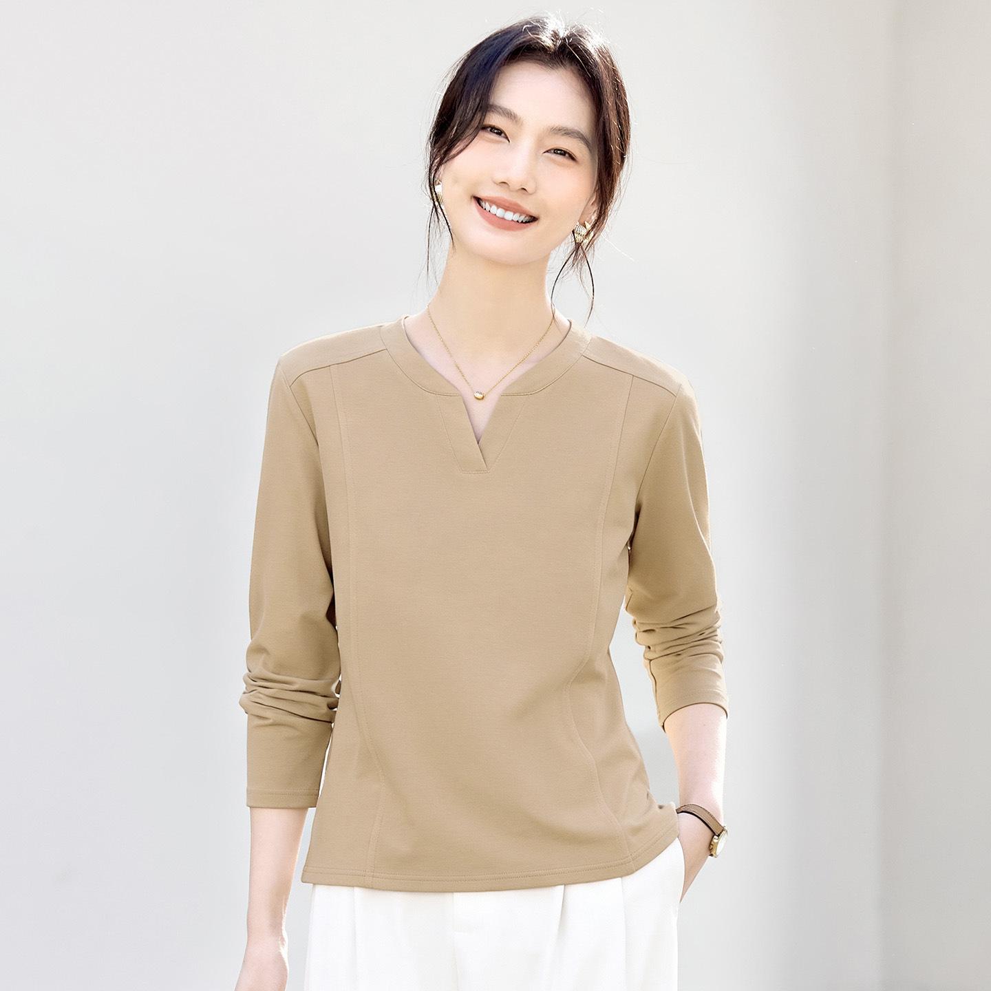 

Women s Slimming Long Sleeve T-Shirt - Elegant Base Layer Top for Spring and Autumn, 2026 New Style 3X Large