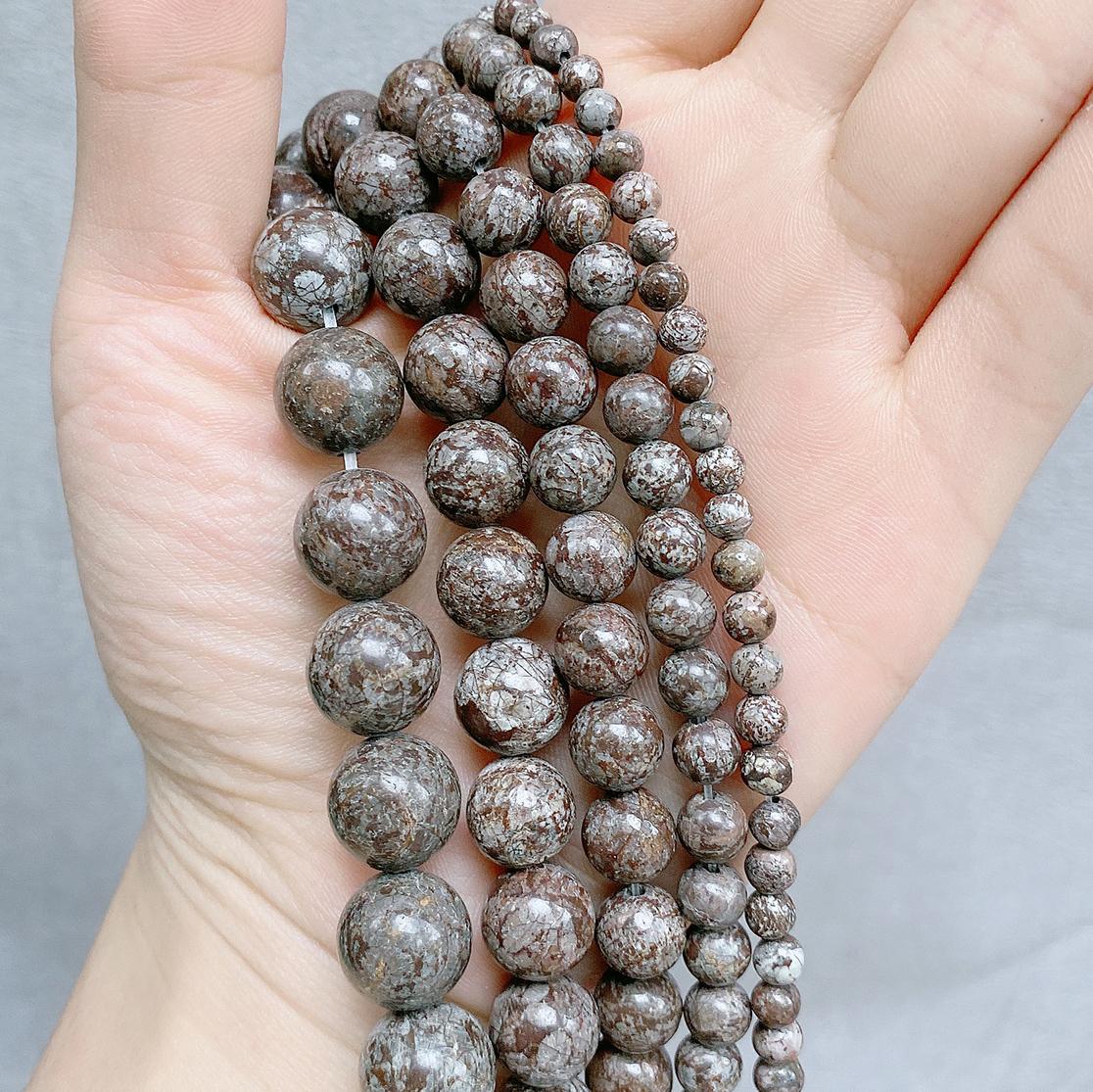 

Натуральный кофейный камень снежинка круглые свободные бусины 4-10 мм выбор размера для изготовления ювелирных изделий 10mm 38pcs