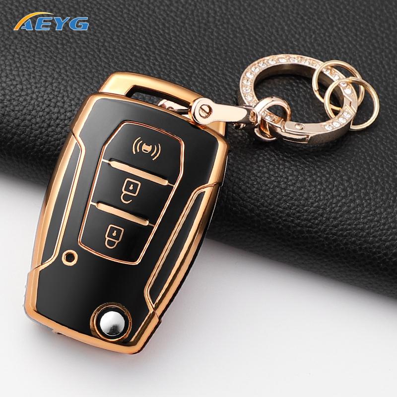 Soft Tpu Car Key Case Cover Shell For Ssangyong Kyron 2 Sanka Actyon Korando Tivoli 3 Buttons Smart Keyless Keychain Accessories