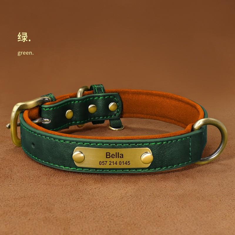 Personalized Engraved Dog Collar Small Medium Breeds - Adjustable Pet Neck Strap With ID Tag Maha Wool XS To XL