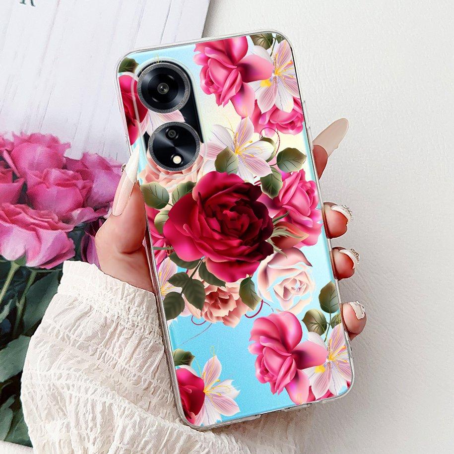 For OPPO F23 Case CPH2527 Cover Fashion Marble Flower Soft Slim Silicone Back Cover on OPPO A98 A1 5G CPH2529 OPPOF23 Phone Case