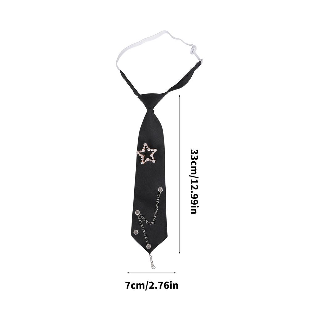 Elegant Pre-tied Uniform Punk Tie Metal Chain Girls School Uniforms Accessories JK Preepy Look School Suit