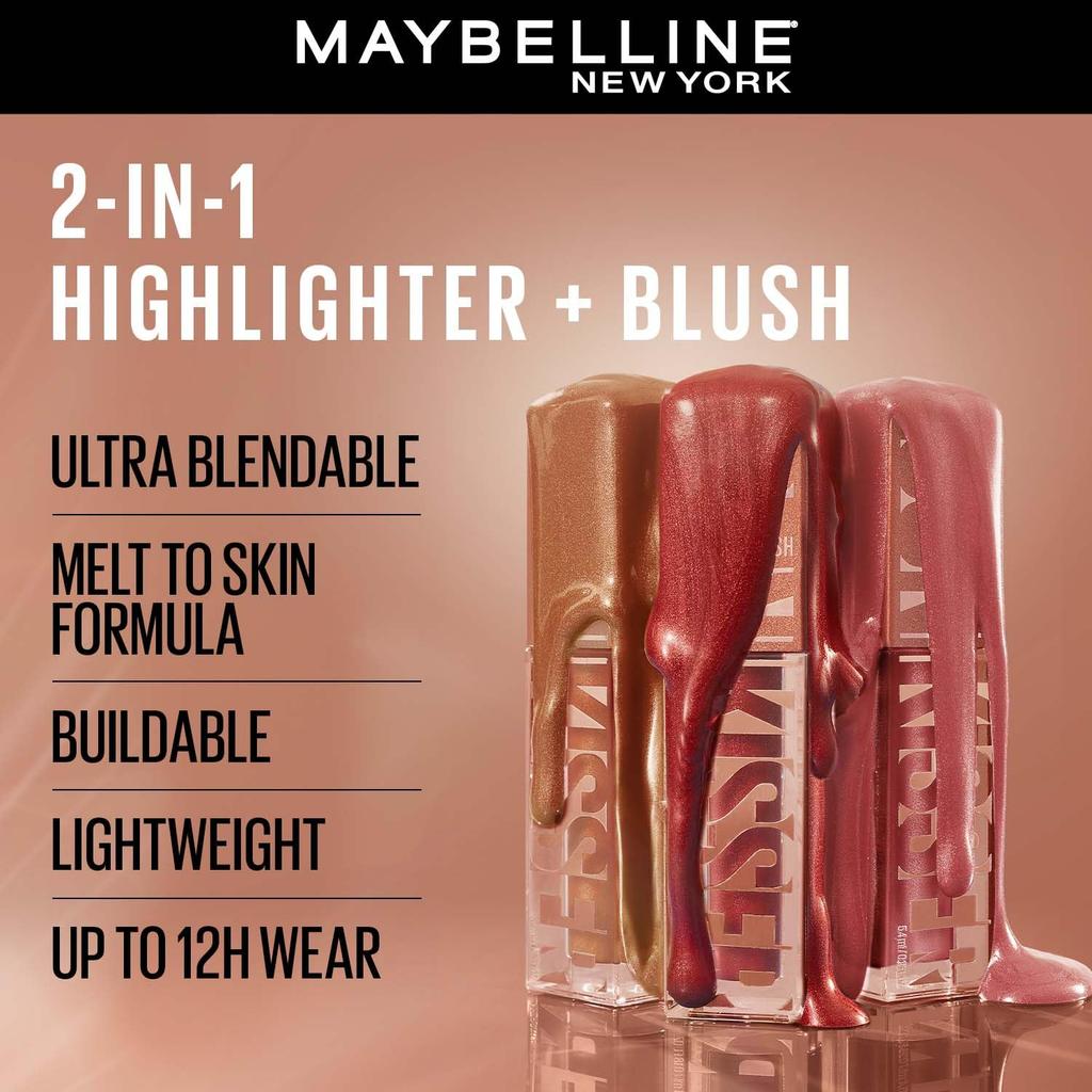 Maybelline New York Sunkisser Highlighter Blush 09 Midnight Shimmer Liquid Glow Makeup 4.7 G
