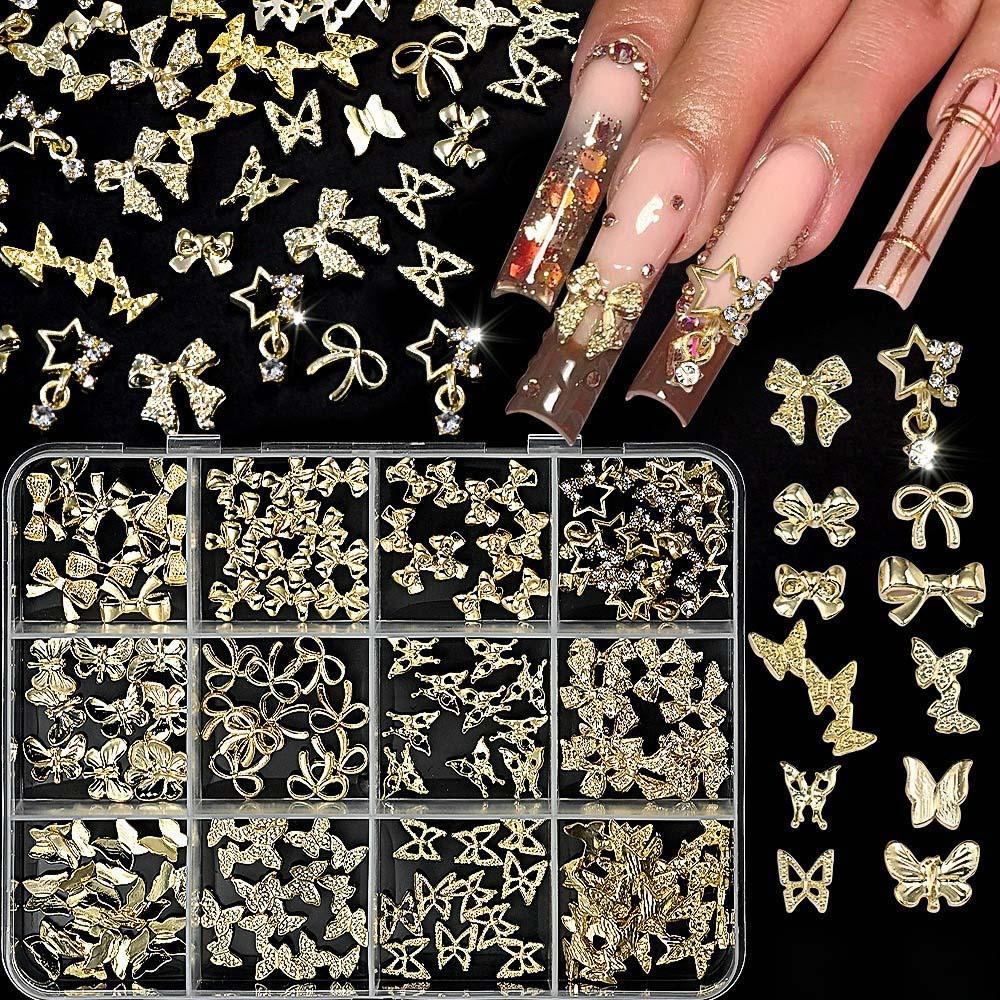 Glass Crystal 3D Fingernail Rhinestones Mixed Shape DIY Nail Art Decorations  for Women