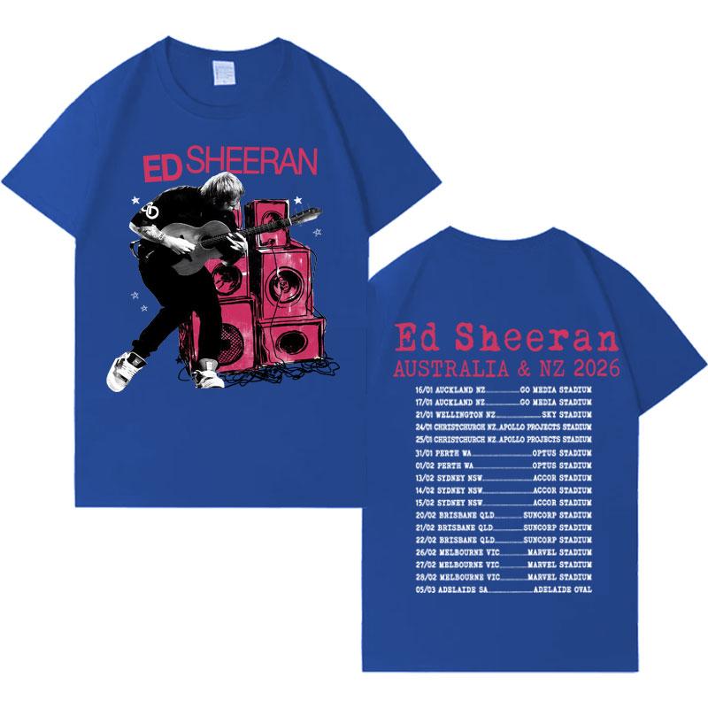 2026 Australian Punk Music Tour Ed Sheeran Double Sided Print Trendy Tshirts Hipster Mens Womens Cotton Crewneck Loose T Shirts
