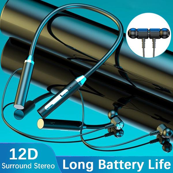 

Длительный срок службы батареи, Bluetooth 5,2, магнитные беспроводные наушники с шейным ремешком, спортивные наушники-вкладыши для бега с микрофоном для смартфона чёрный