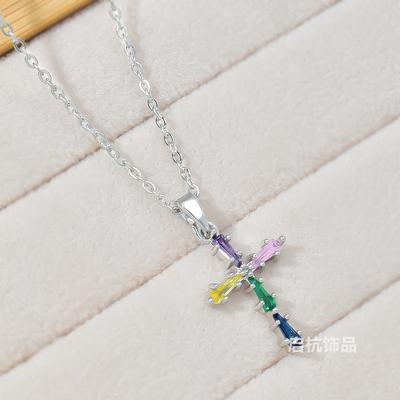 Jahreskreuz Halskette Damen Leichter Luxus Trend Schlüsselbeinkette Schmuck