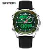 Sanda 6318 Men's Multi-Function Outdoor Sports Watch with Three-City Time, Countdown, and Waterproof Features