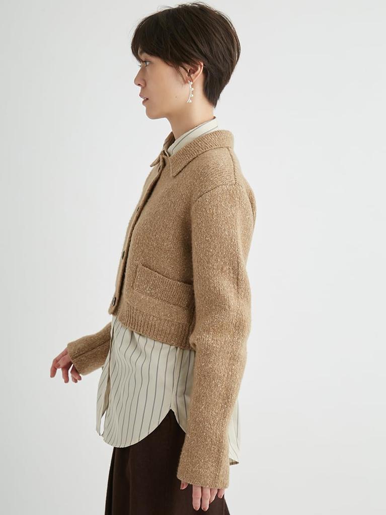 Emi Stand Collar Knit Jacket 13WNJ245033BEGF