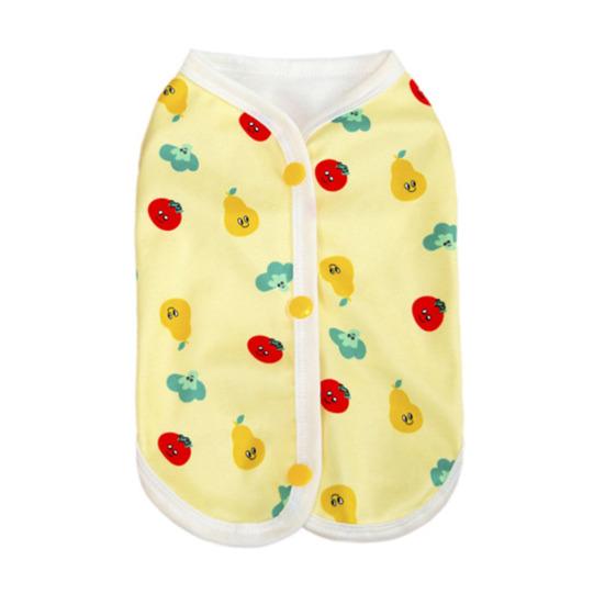 

Футболки для собак для маленьких собак Милый принт с фруктами Безрукавка для питомца Дышащая Одежда на пуговицах для щенков Собак Кошек L жёлтый
