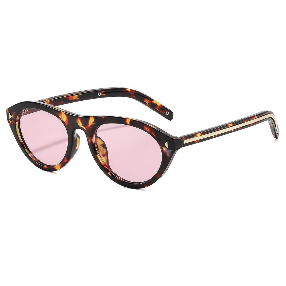 Fashion P's new retro cat's eye women's sunglasses, sunscreen rice nail sunglasses, European and American big-name oval men's sunglasses