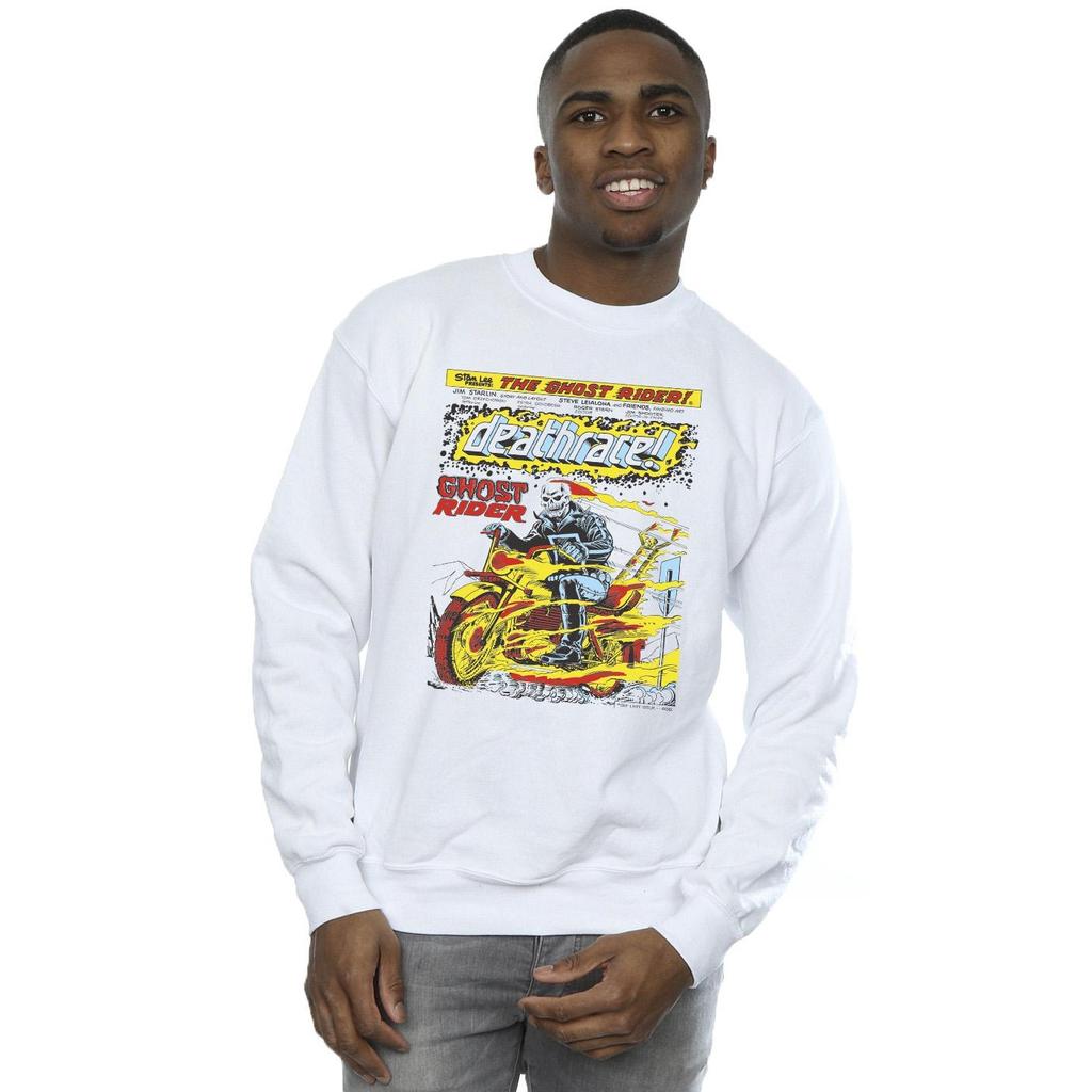 Marvel Mens Ghost Rider Chest Deathrace Sweatshirt