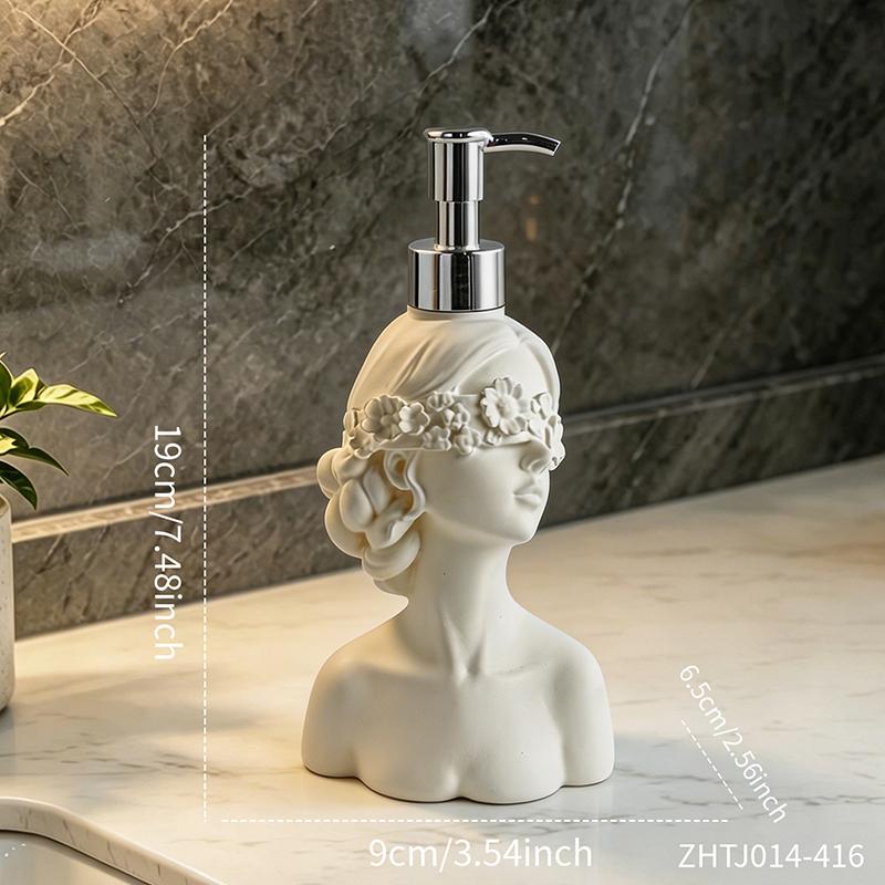 Must-Have Französischer Floraler Augenbinde Dame Büste Harz Seifenspender Pumpe Flasche für Badezimmer Waschbecken Arbeitsplatte Heimdeko Zubehör