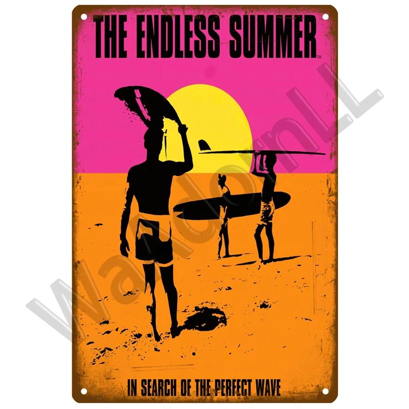 Beach Tin Sign Plaque Metal Summer Sign Metal Plate Wall Decor For Beach Bar House Surf Club Decorative Iron Painting Poster