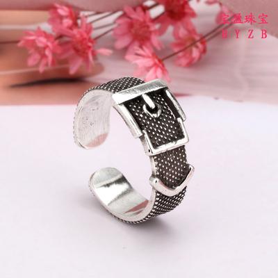 Korean Version Korean Imitation Ring Retro Woven Women's Support Open Belt Pattern Ring Jewelry