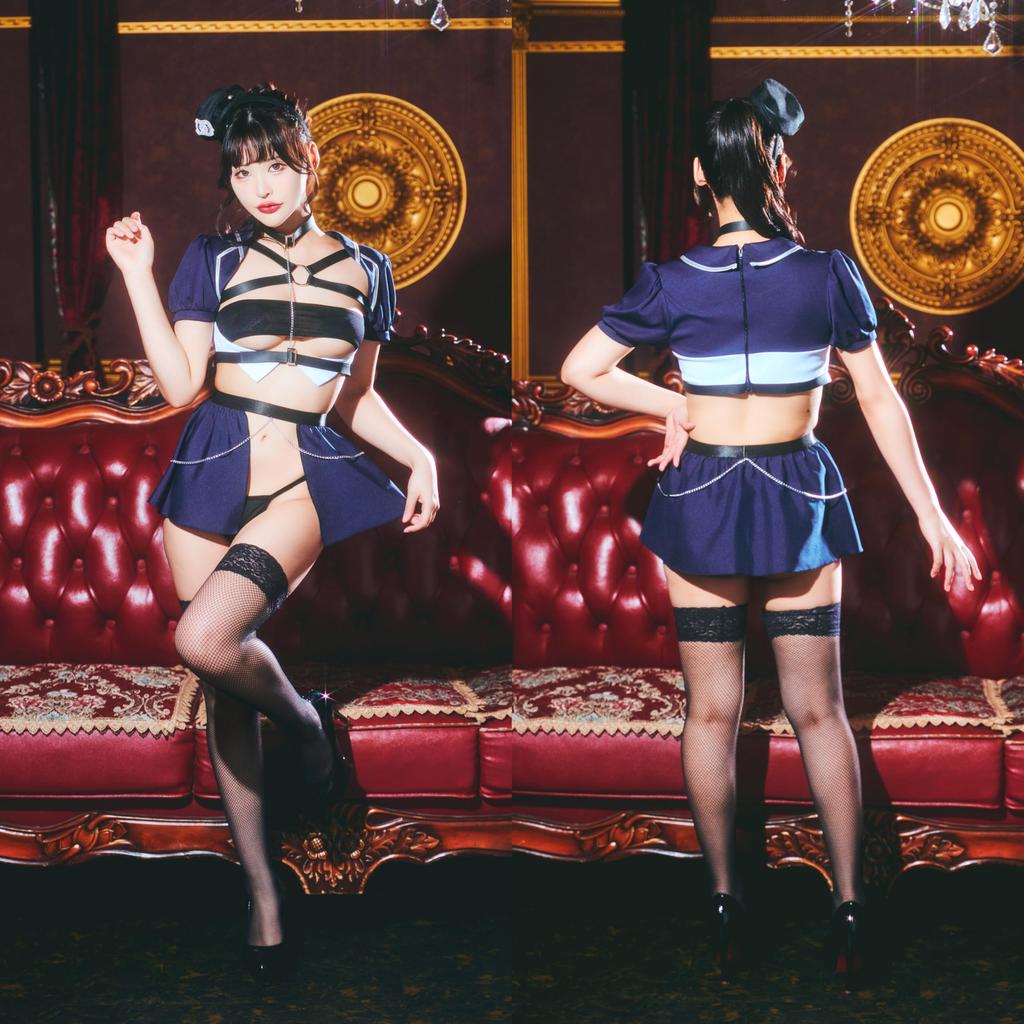 Clearstone Royal Nudie Cosplay Halloween Premium Police Costume, Women's, Navy
