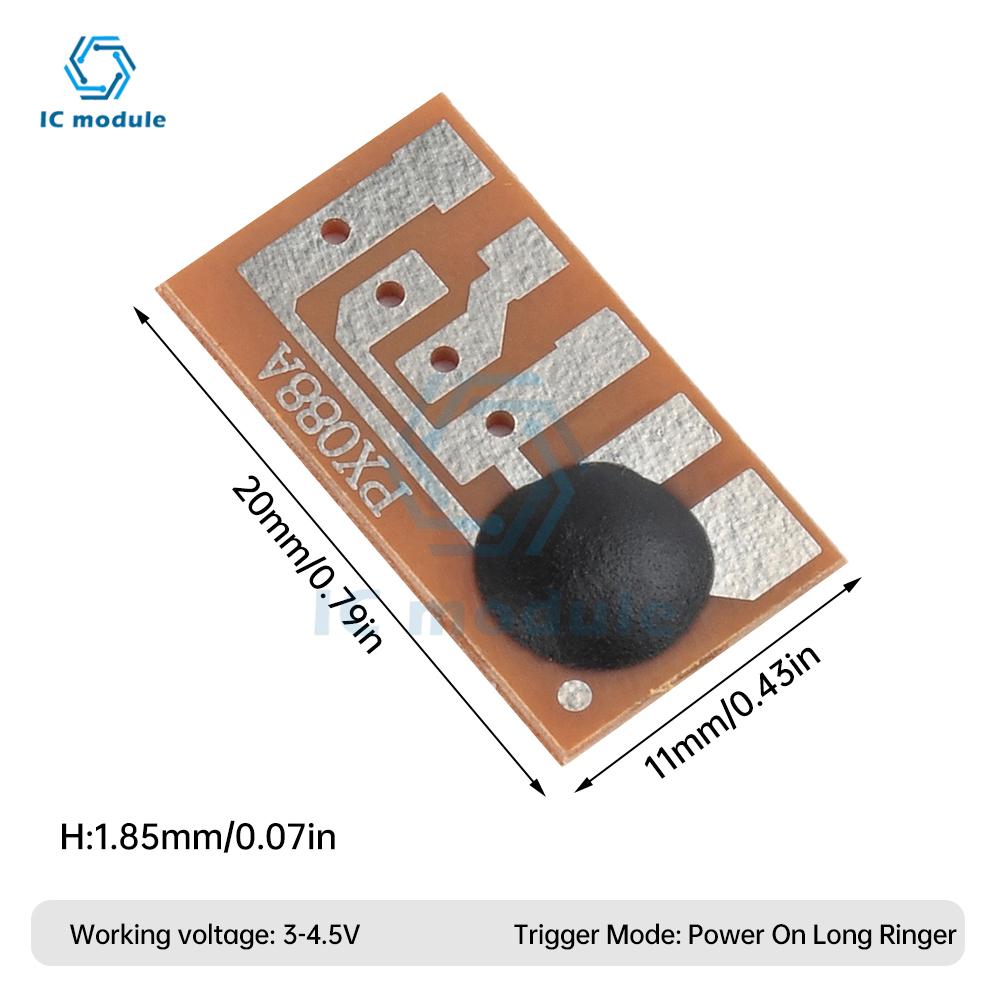 10PCS HS-088 Single Tone Trigger Voice Module Dingdong Three Sound Doorbell IC Sound Chip DC 3~4.5V