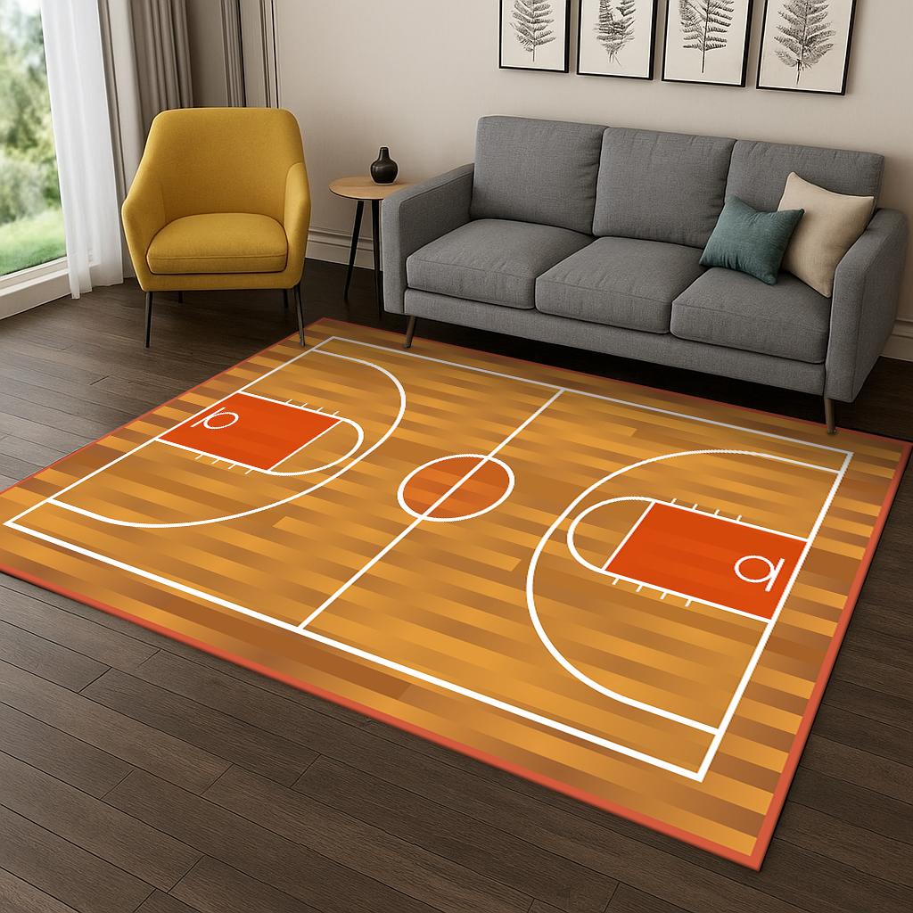 Basketbalové ihrisko Športový kreslený koberec Koberec pre pohovku Spálňa Obývacia izba Rohožka Domáca dekorácia, Detská hra Protišmyková podložka na podlahu