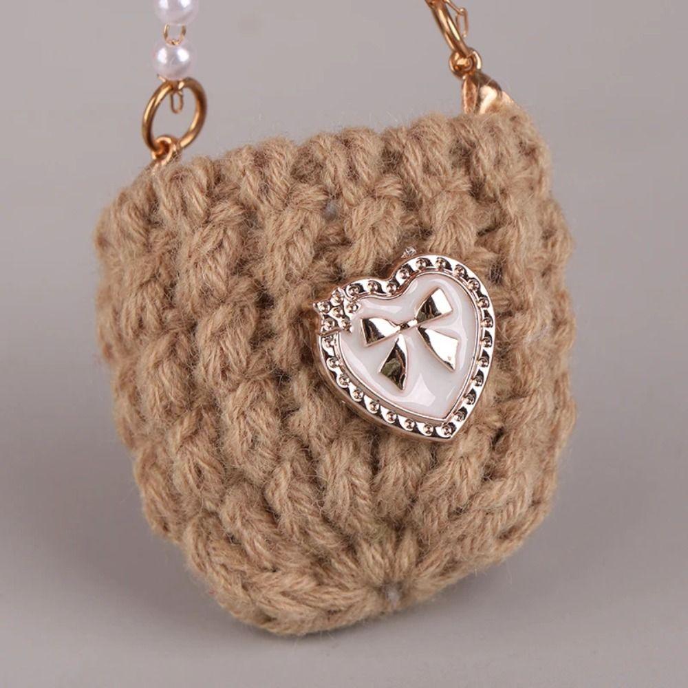 Woven Pearl Chain Crossbody Bag Crochet Braid Mini Crossbody Doll Bag  BJD Doll