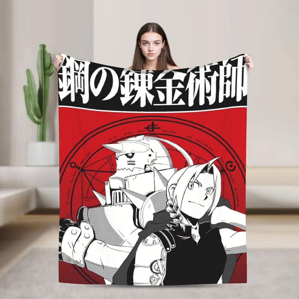 Fullmetal Alchemist  Super Soft Blankets  Girls Boys Plush Bedding Throws Pattern Couch Chair Flannel Bedspread Sofa Bed Cover
