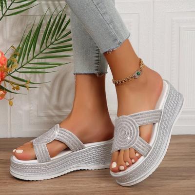 Women Summer Thick Soled Slippers Fashion Platform Wedges High Heels Sandals New Elegant Thick Sole Ladies Dressy Shoes