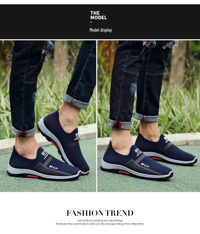 Versatile Men's Fashion Slip-on Cloth Shoes: Comfortable Low-top Casual Walking Shoes