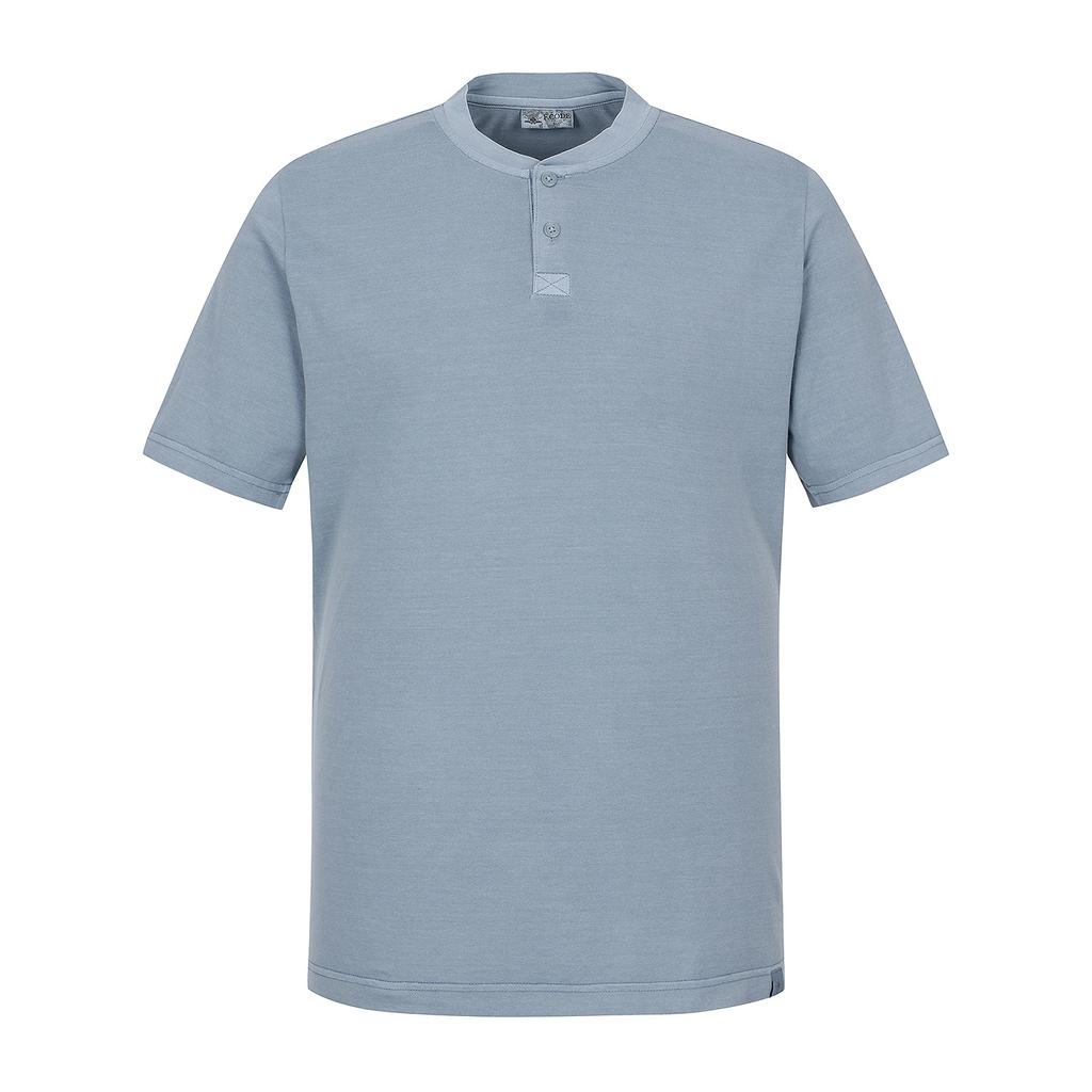 FERRAROMILANO Pig-Dyed Henley Neck T-Shirt G Blue (Am0Eks25246)