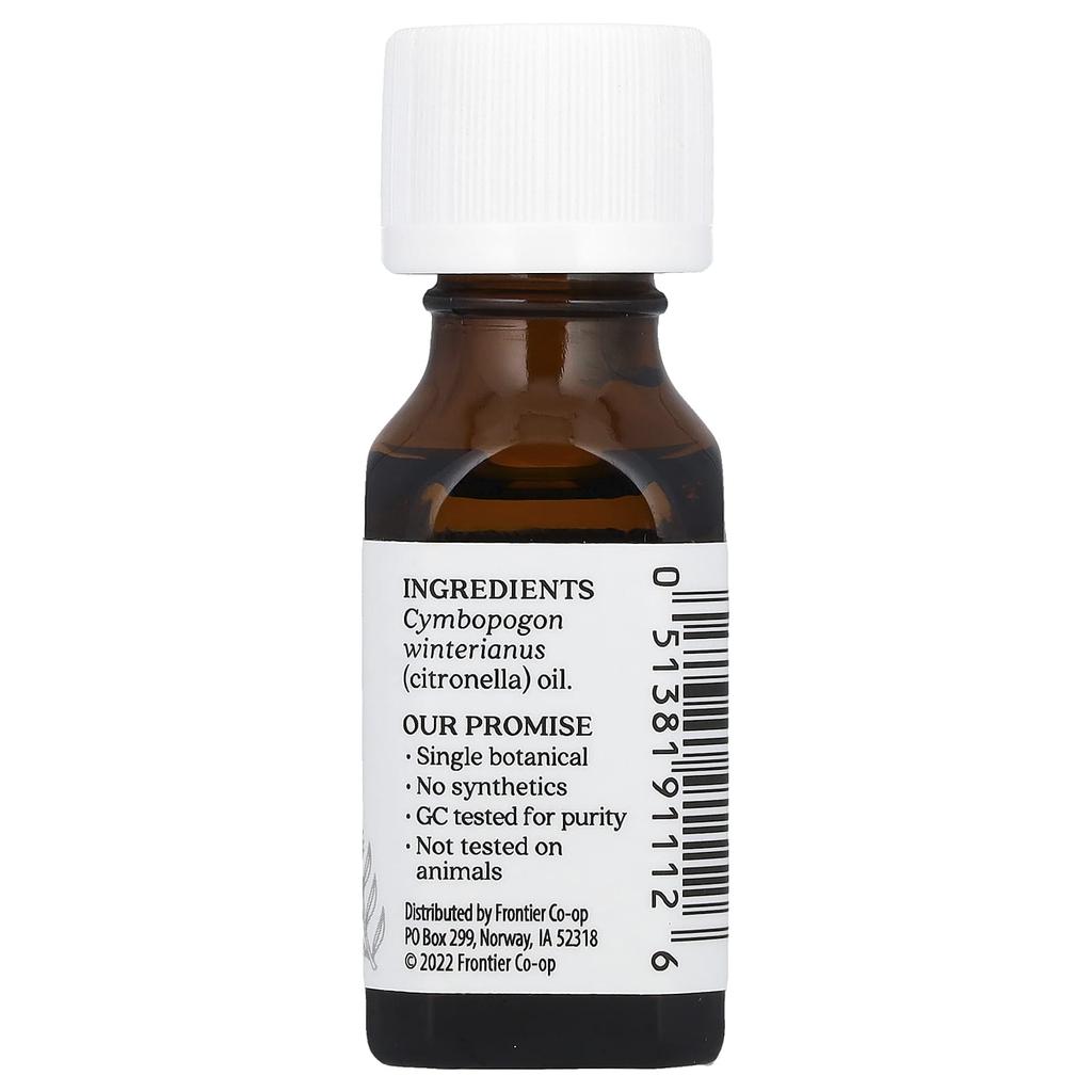 Pure Essential Oil, Citronella, 15 Ml (0.5 Fl Oz)