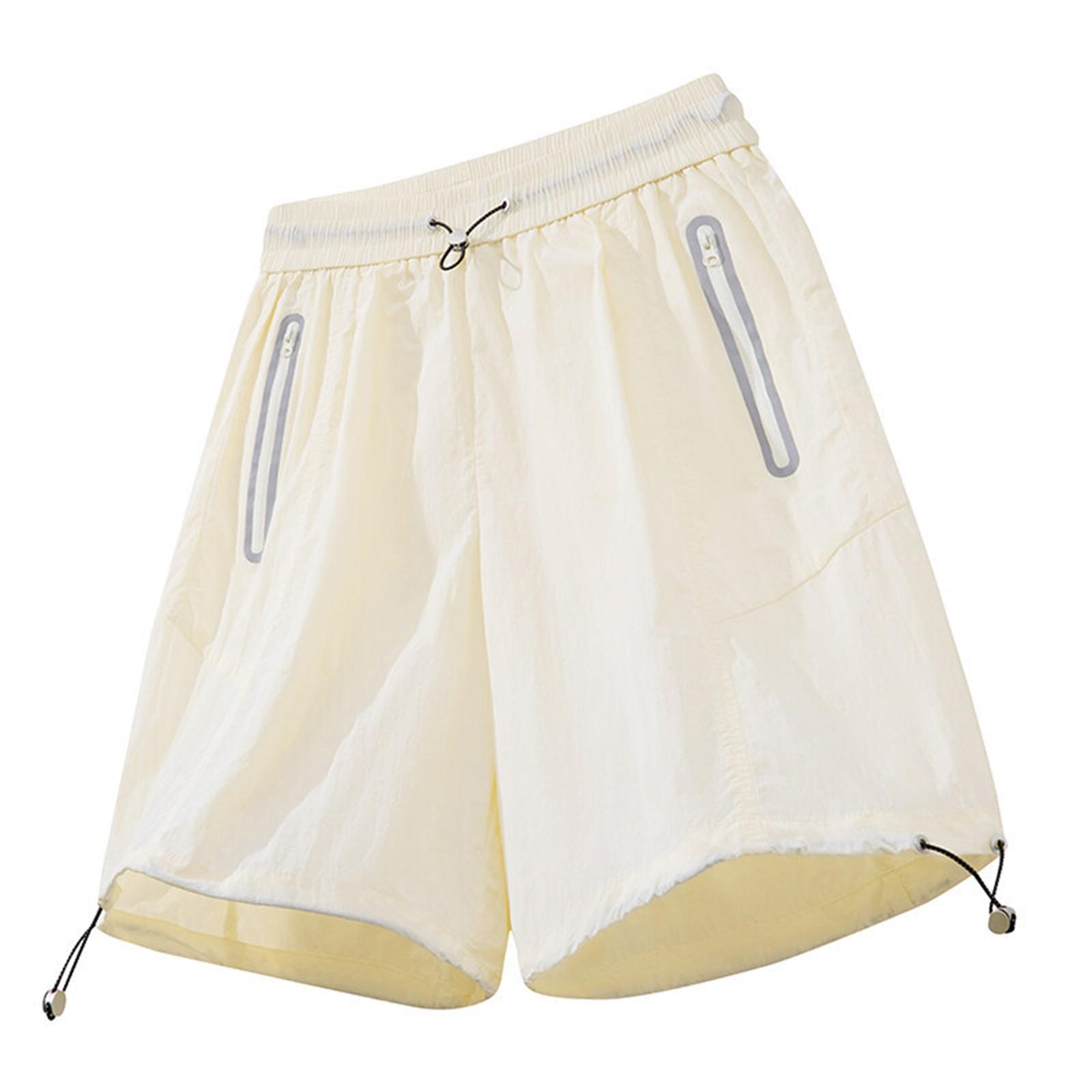 

Мужские летние шорты на кулиске, свободные, легкие, быстросохнущие, мужские бриджи, тонкие, дышащие, спортивные повседневные брюки XL белый