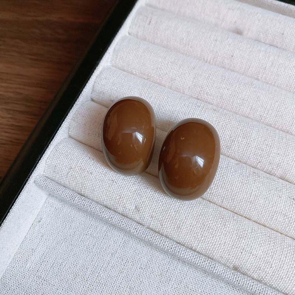 Vintage Semi-Circle Earrings Exquisite Drop Pendant Earrings Chunky Ellipse Ear Studs  Lady/Gifts