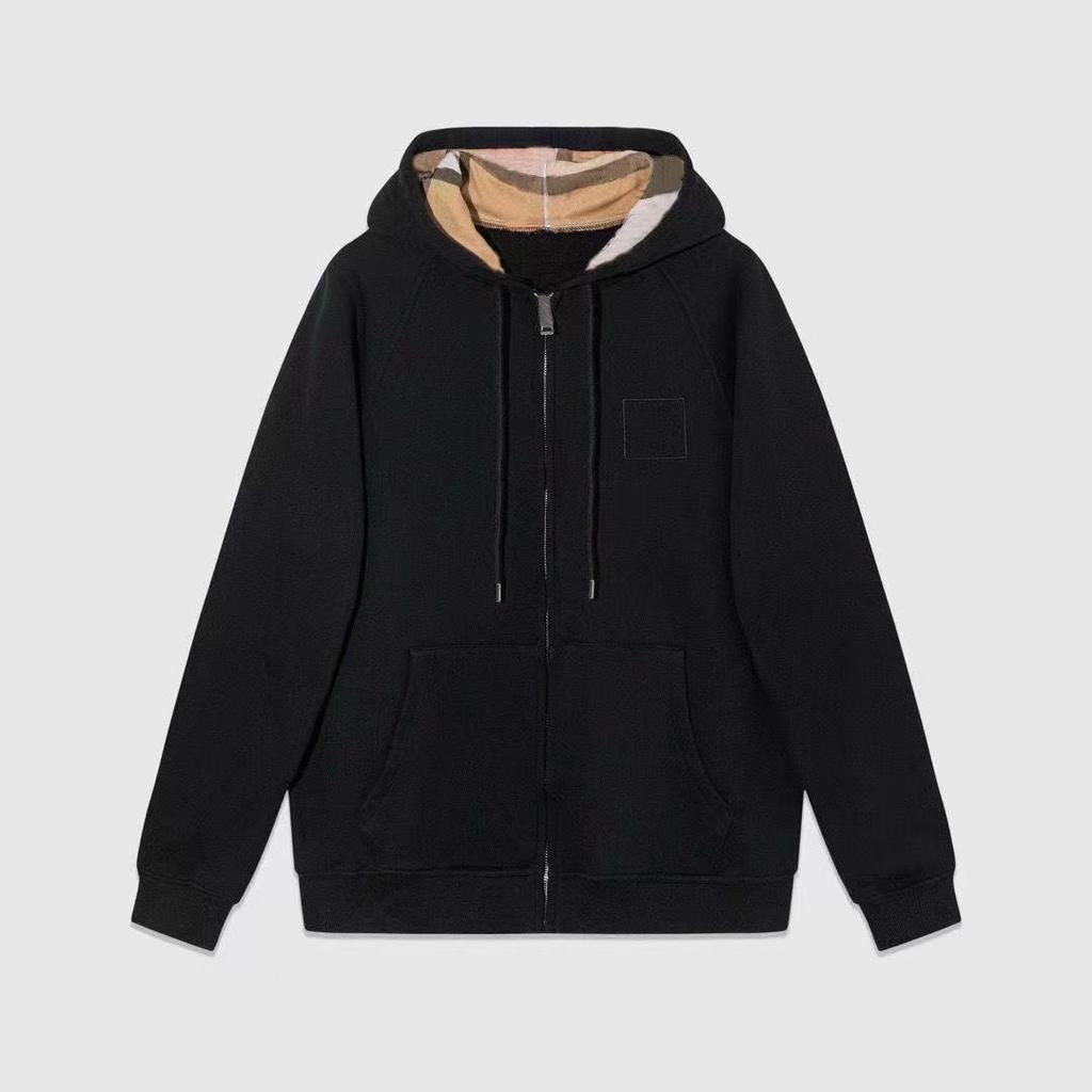 Unisex Bluza z Kapturem w Brytyjskim Stylu: Aksamitny kardigan rozpinany na zamek na wiosnę/jesień z własnym logo