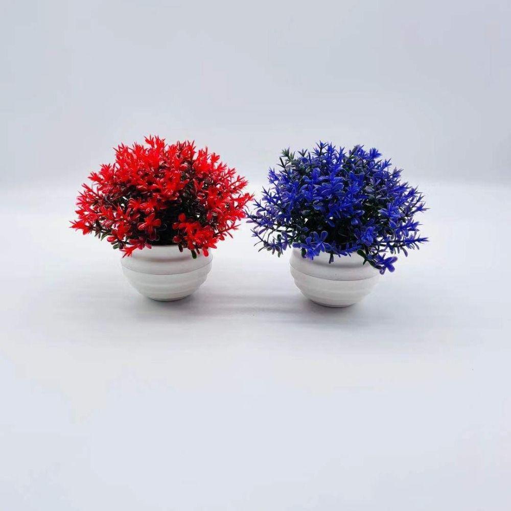 Pink Artificial Potted Flowers Plastic Simulation Artificial Faux Plants Artificial Grass Fake Flower Bonsai Indoor Decoration
