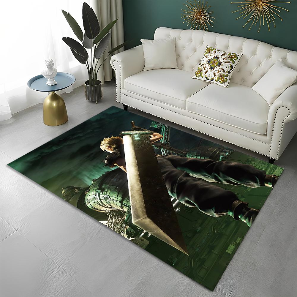 3D Final Fantasy Spiel Gamer FF14 HD Teppich für Zuhause Wohnzimmer Schlafzimmer Sofa Fußmatte Dekor, Kinderbereich Teppich Rutschfeste Bodenmatte