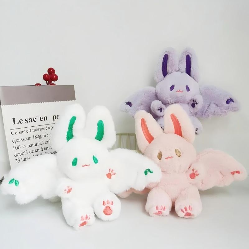 15cm Kawaii Bat Rabbit Plush Toys Cute Bat Rabbit Plush Pendant Keychain Backpack Decor Plushies Stuffed Animals Doll Kids Gift