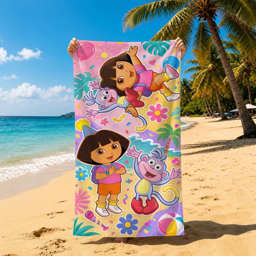 Animation D-Dora the Explorer Towel Towel Soft Pool Gift For Travel Gym Shower Cool Camping Quick Dry Sports Large Beach Towel
