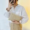 Women's Straw Woven Cosmetic Bags Ladies Coin Purse Wallet Phone Solid Clutch Makeup Lipstick Storage Bag