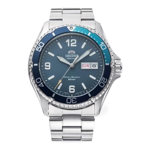 

Orient Mako-3 Japanese-made automatic/manual winding 200m diver-style watch, matte blue, diver s watch.