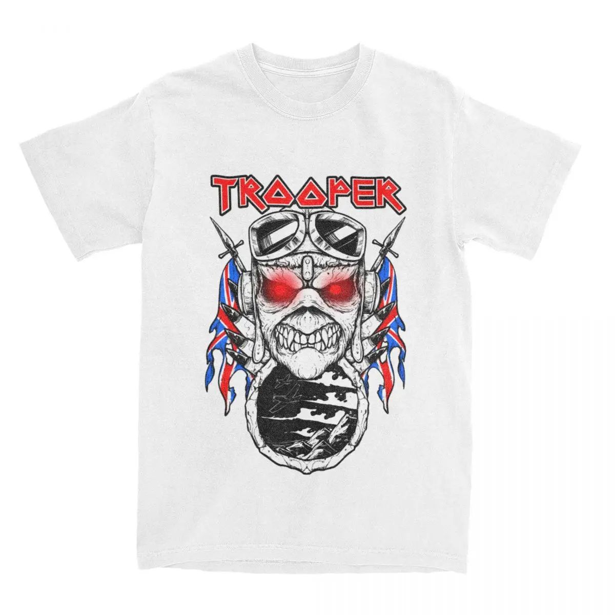 

Kawaii Trooper Ironmaiden Heavy Metal Band T Shirt Unisex 100%Cotton Short Sleeve Round Neck Summer Tops Shirts 4XL
