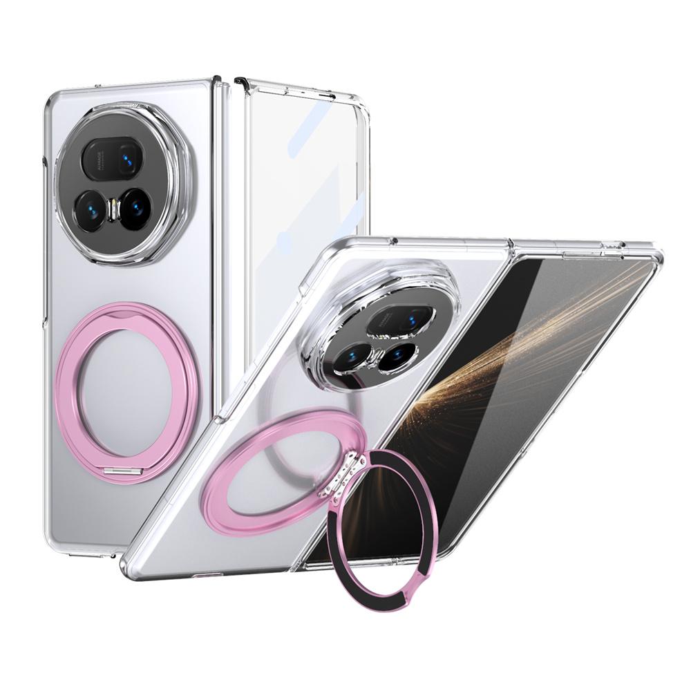 Transparent Bracket Phone Case For Honor Magic V5 MagSafe Magnetic PC Hard Shell Front Film Protective Back Cover